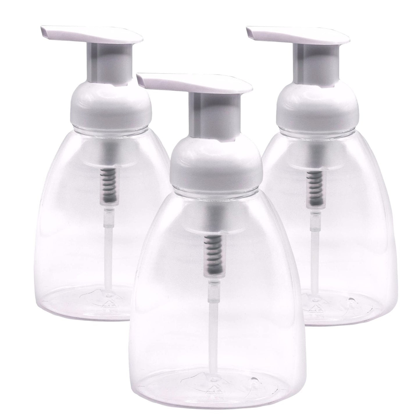 Clear Foaming Soap Dispensers 250ml (8.5oz) – Refillable Plastic Pump Bottles for Bathroom, Compatible with Dr. Bronner’s, 3 Pack Beauty & Personal Care Bay State Importers