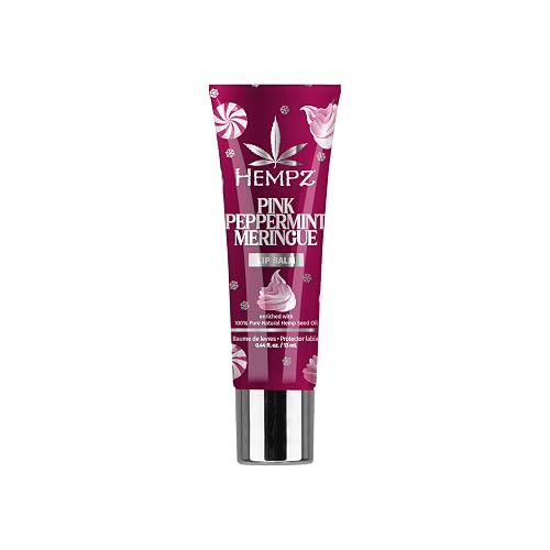 Hempz Pink Peppermint Meringue Lip Balm, Nourishing Lip Care, Limited Edition Gloss .44 fl.oz. Beauty & Personal Care Hempz