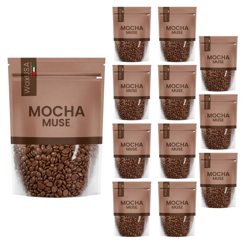 WaxUSA by Waxness Hard Wax Beads 1 lb (450 g) Pack of 20 - Mocha Muse Creamy Low Temperature - Professional Stripless Hair Removal - Made in Italy Beauty and Personal Care Waxness