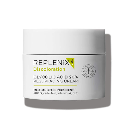 Replenix Glycolic Acid 20% Resurfacing Cream, Hydrating & Lightweight Medical-Grade Exfoliating Face Moisturizer for Skin Discoloration (1.7 oz) Beauty & Personal Care Replenix