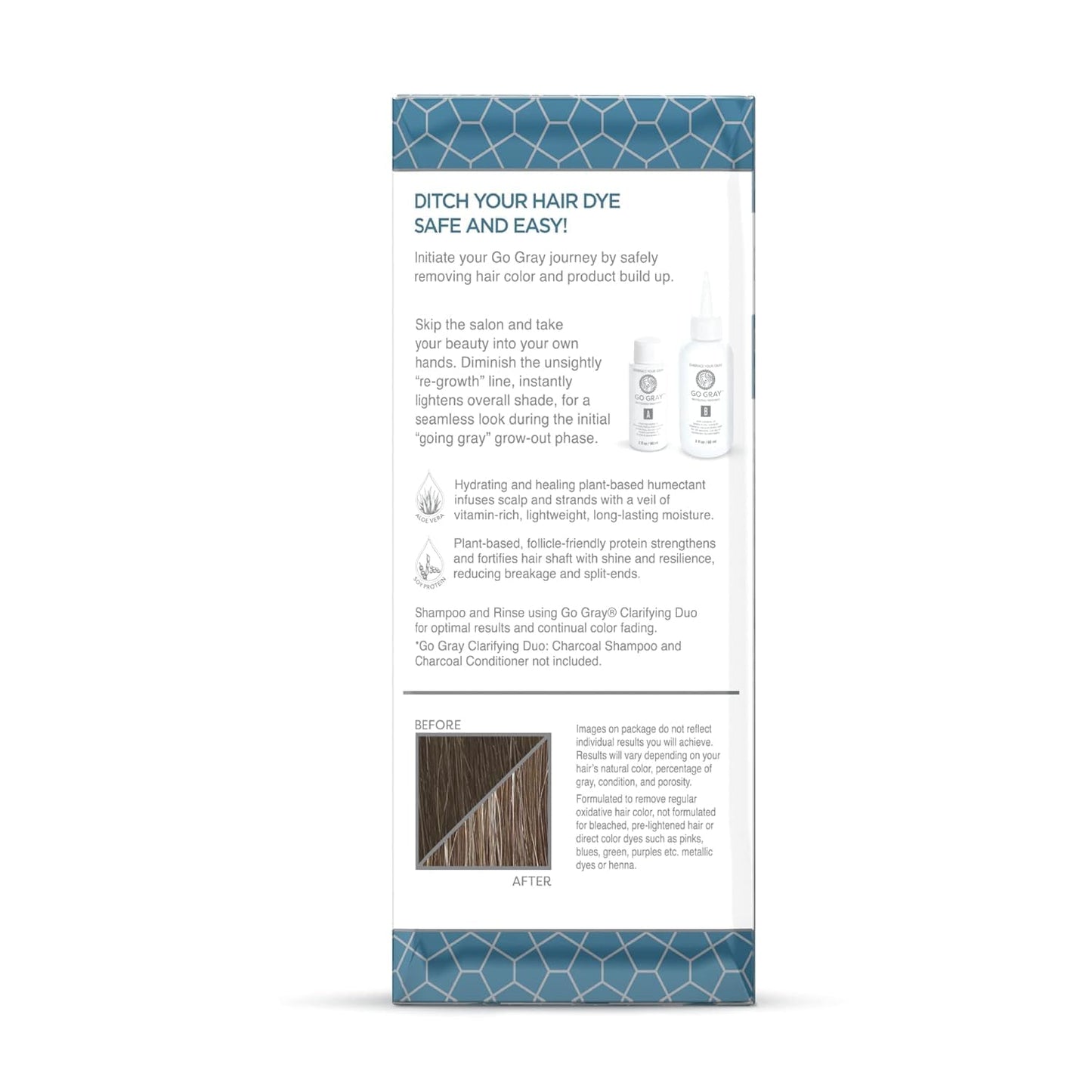 Go Gray Treatment System (Remove), 1 Application, Revitalizing Treatment Hair Color Remover Safely Removes Hair Dye to Reveal Gray & Silver Beauty & Personal Care Go Gray