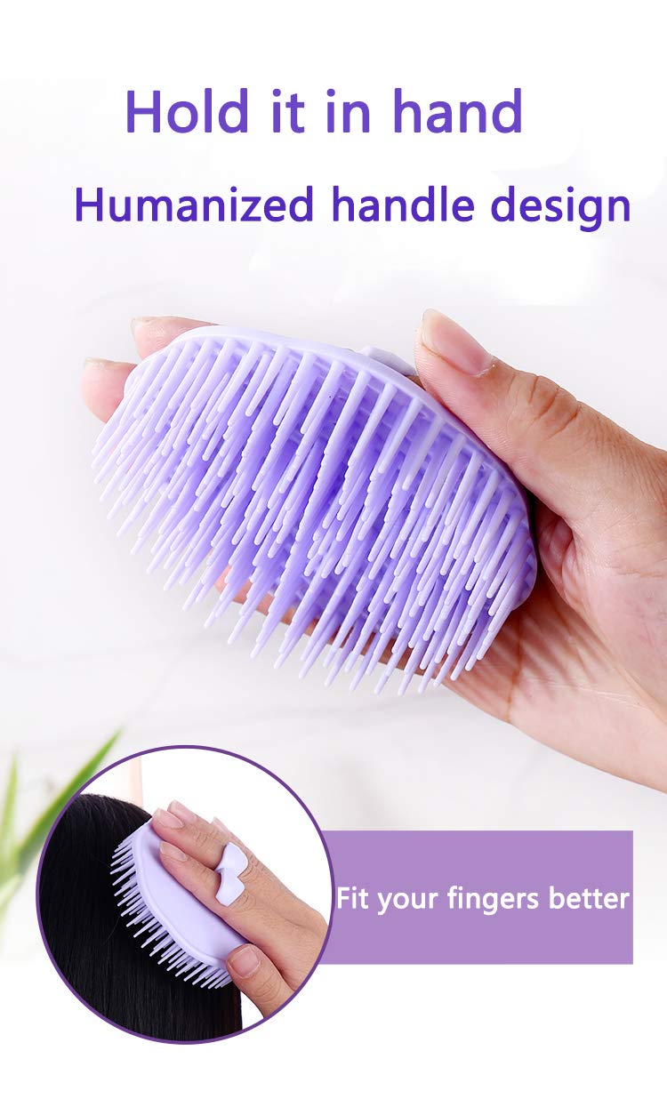 Aroveea Hair Scalp Brush Dandruff Cleaning Brush Shower Scalp Shampoo Brush Scalp Massager Pack of 4 (Orange and Violet) Beauty & Personal Care Aroveea