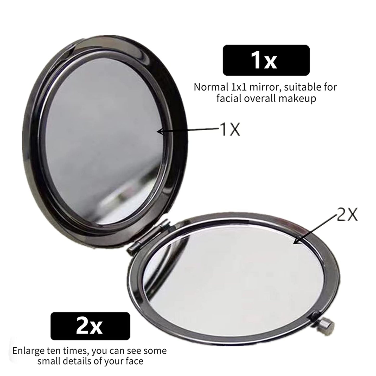 MIHAGUTY Magnifying Compact Mirror for Purses with 2 x 1x Magnification, Folding Mini Pocket Double Sided Travel Makeup Mirror,Perfect for Purse Beauty & Personal Care MIHAGUTY