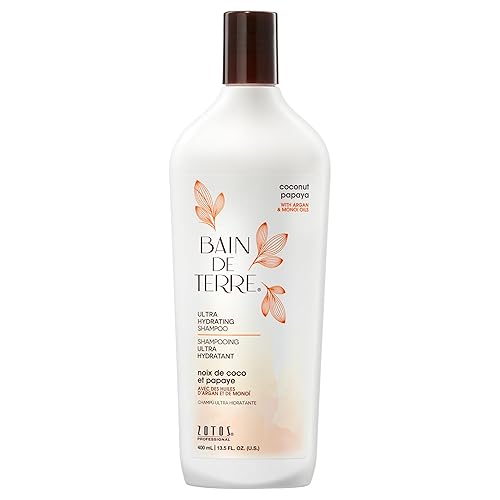 Bain de Terre Coconut Papaya Ultra Hydrating Shampoo, Moisture Quench for Dry, Damaged Hair, with Argan & Monoi Oils, Paraben-Free, Color-Safe Beauty & Personal Care Bain de Terre