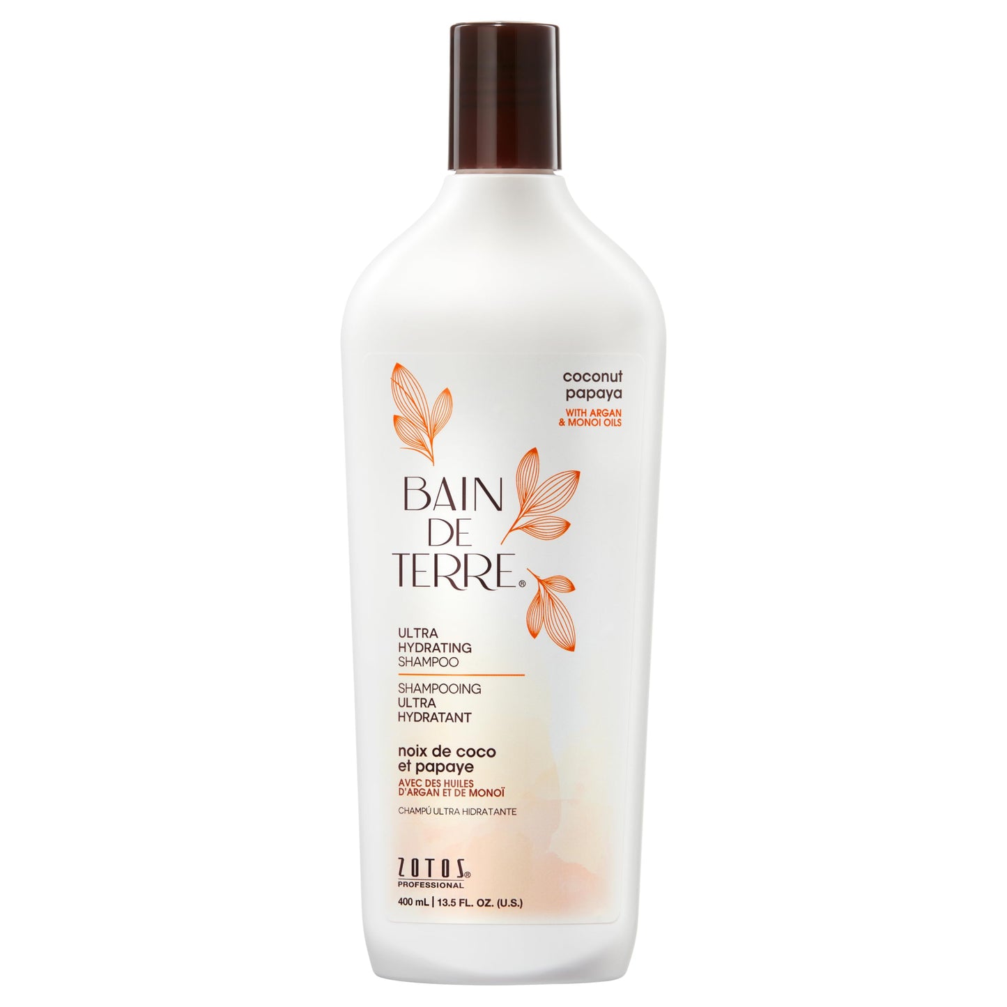Bain de Terre Coconut Papaya Ultra Hydrating Shampoo, Moisture Quench for Dry, Damaged Hair, with Argan & Monoi Oils, Paraben-Free, Color-Safe Beauty & Personal Care Bain de Terre