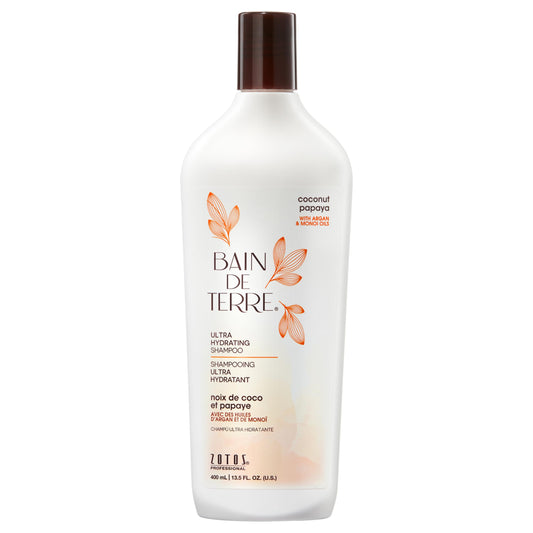 Bain de Terre Coconut Papaya Ultra Hydrating Shampoo, Moisture Quench for Dry, Damaged Hair, with Argan & Monoi Oils, Paraben-Free, Color-Safe Beauty & Personal Care Bain de Terre