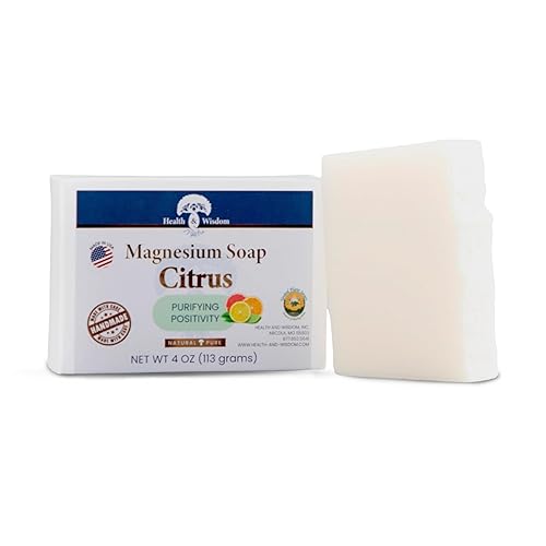 Health & Wisdom Magnesium Bar Soap - Moisturizing Body Soap - Handmade with Aloe & Six Nourishing Plant Oils and Natural Essential Oils - Gentle Daily Beauty & Personal Care Health and Wisdom
