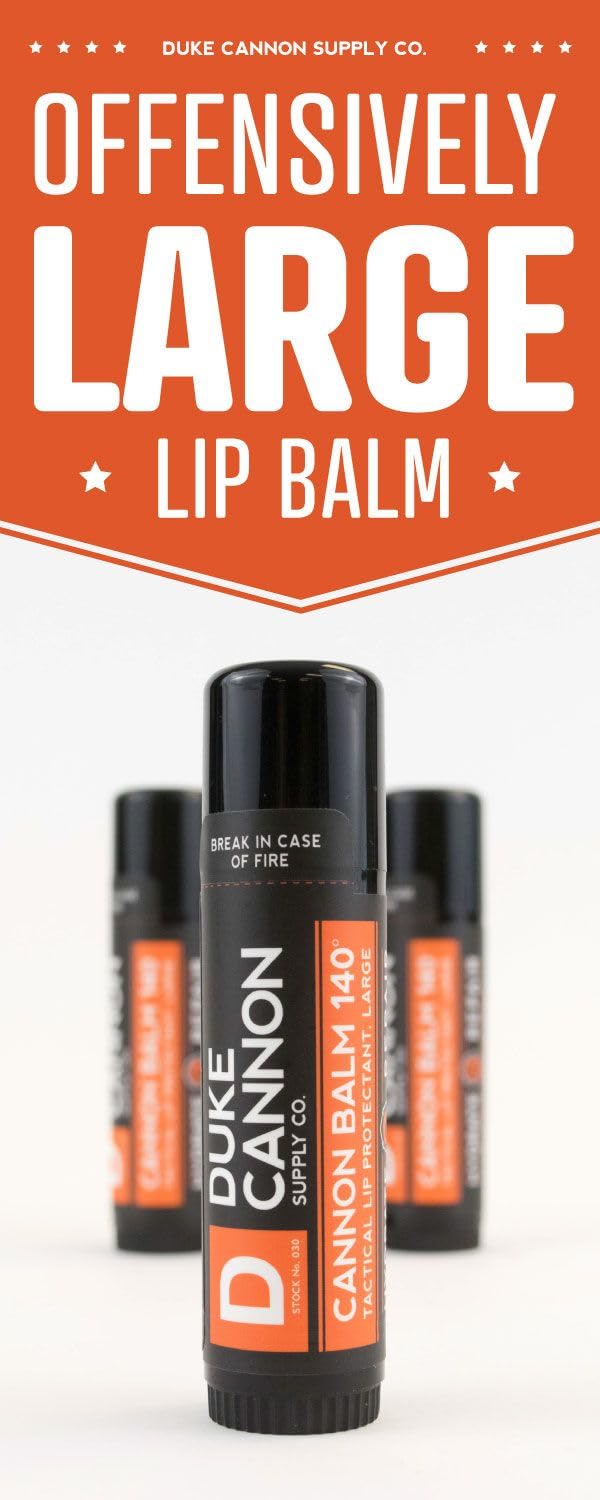 Duke Cannon Balm 140° Tactical Lip Protectant - Blood Orange Mint Flavored Lip Balm for Men with SPF 30, Large Size, Premium Ingredients, 0.56oz Beauty and Personal Care Duke Cannon Supply Co.