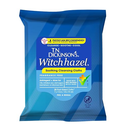 T.N. Dickinson's Witch Hazel Soothing Cleansing Cloths | Removes Dirt, Oil, Impurities | For Oily, Irritated, Red, Damaged, Blemished, Sensitive Skin Beauty & Personal Care T.N. Dickinson's