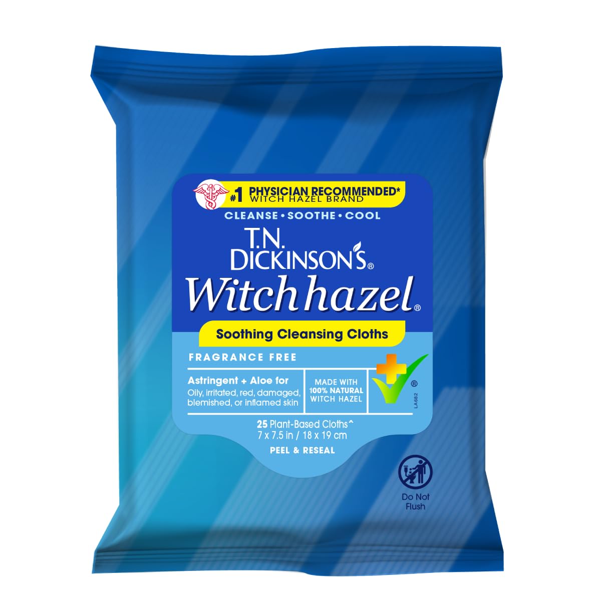 T.N. Dickinson's Witch Hazel Soothing Cleansing Cloths | Removes Dirt, Oil, Impurities | For Oily, Irritated, Red, Damaged, Blemished, Sensitive Skin Beauty & Personal Care T.N. Dickinson's