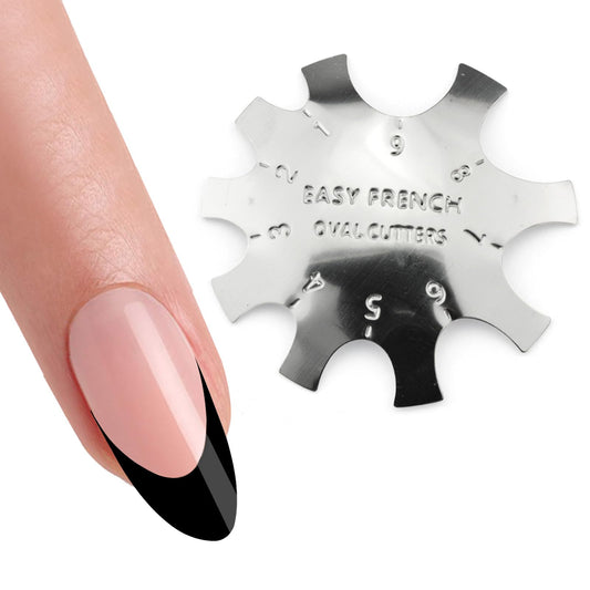 Oval Easy French Smile Line Nail Art Manicure Edge Trimmer Nail Cutter Acrylic Tool with 9 Sizes, HJ-NAT185-FS03 Beauty & Personal Care Honey Joy