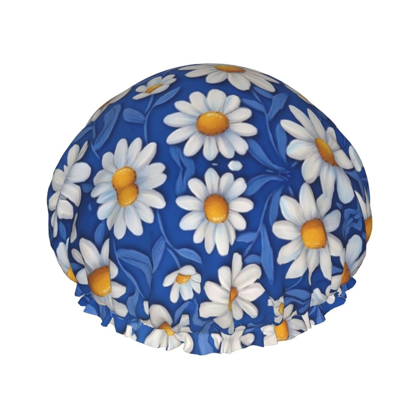 Bedbliss Flower Print Shower Cap, Waterproof Reusable Bath Caps For Women Hair, Double Layers Elastic Shower Hat Hair Protection Beauty and Personal Care Bedbliss