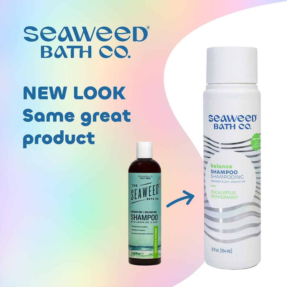 Seaweed Bath Co. Balance Shampoo, Eucalyptus Peppermint Scent, 12 Ounce, Sustainably Harvested Seaweed, Pro Vitamin B5, For Normal to Oily Hair Beauty & Personal Care The Seaweed Bath Co.