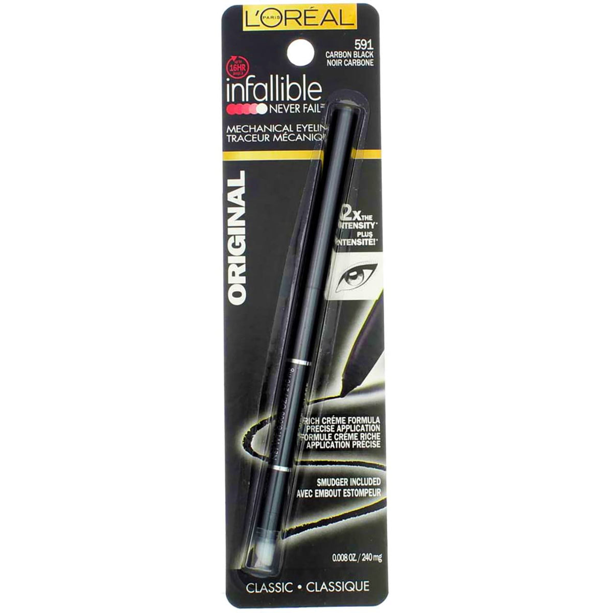 L’Oreal ParisInfallible Never Fail Eyeliner, Carbon Black [591], 0.008 oz (Pack of 2) Beauty & Personal Care L'Oreal Paris