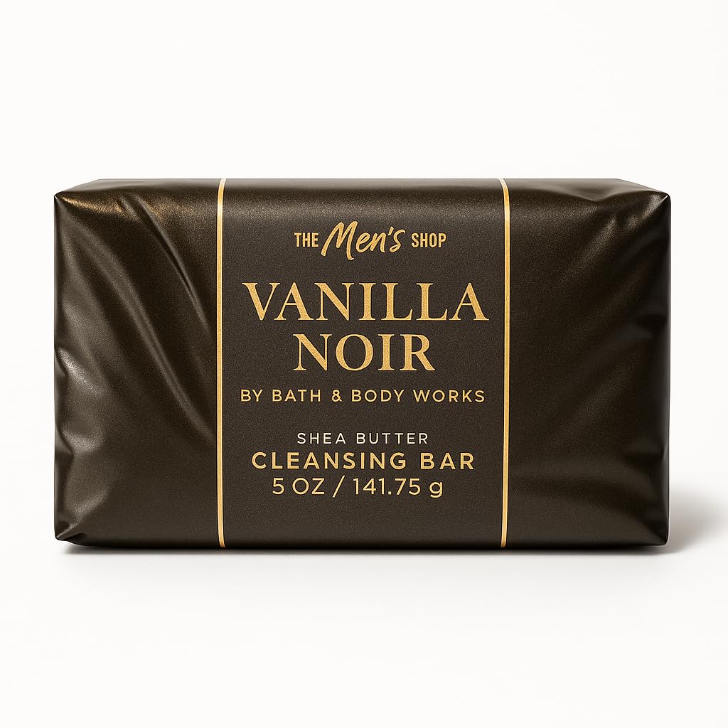 Bath & Body Works Vanilla Noir Shea Butter Cleansing Bar - 3 Pack - Vanilla Bean, Amber & Sandalwood Scent - 5 oz Each Beauty & Personal Care Bath & Body Works
