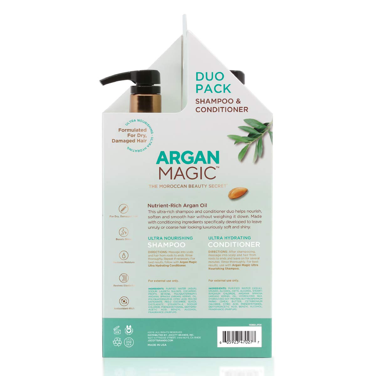 Argan Magic Ultra Shampoo and Conditioner Combo Pack for Dry and Damaged Hair - Revives & Dehydrated Brittle Hair | Detangles, Smooths & Softens | Beauty & Personal Care Argan Magic