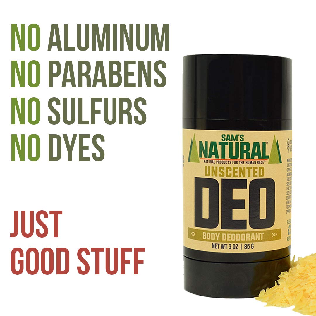 Sam’s Natural Deodorant - Unscented - Holiday Gifts - Stocking Stuffers - Aluminum Free DEO - No phthalates, parabens, sulfates, or dyes - For Men Beauty and Personal Care Sam's Natural