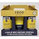 IZOD Sport 3 Pack Body Care, Toe & Nail Clippers, Body Wash and 40g Sponge, Blue & Yellow Beauty & Personal Care IZOD