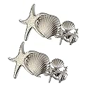 2 Pack Metal Starfish Shell Hair Clips French Clips Hair Barrettes Hair Pins Hair Slide Stylish for Women Girl Gold or Silver Hair Jewelry Accessories Beauty & Personal Care DAONACO