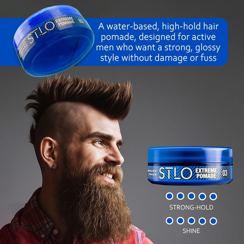 STLO Extreme Pomade Maximum Hold - Medium Shine Hair Pomade for Men, Women and Children Beauty & Personal Care STLO