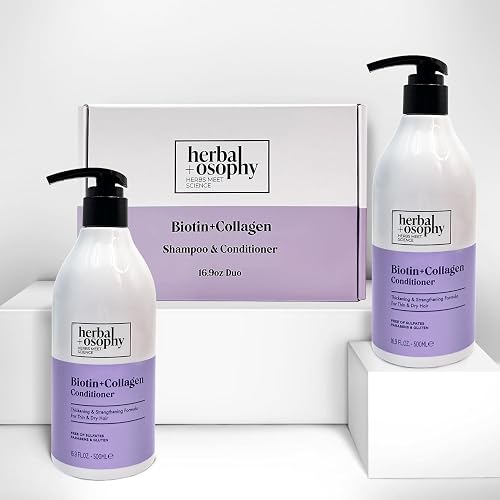 Biotin with Argan Oil & Vitamin B7 Shampoo & Conditioner Set, Gluten-free, Sulfate-free, Paraben-free Beauty & Personal Care Herbalosophy