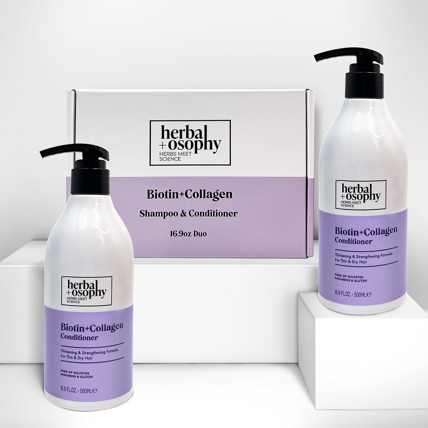 Biotin with Argan Oil & Vitamin B7 Shampoo & Conditioner Set, Gluten-free, Sulfate-free, Paraben-free Beauty & Personal Care Herbalosophy