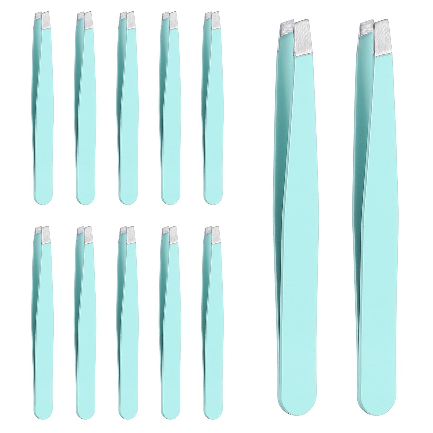 HARFINGTON 12Pcs Eyebrow Tweezers Set Stainless Steel Slanted Tip Beauty Tweezers Hair Plucking Casual Beauty Tools for Facial Hair Eyebrow, Blue Beauty and Personal Care HARFINGTON
