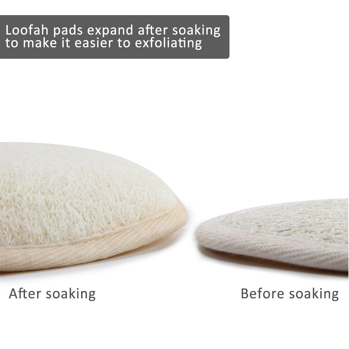 Madholly 4 Packs Exfoliating Loofah Sponge Pads, Natural Luffa Material Loofah Sponge for Men and Women, Perfect for Bath Shower and Spa Beauty and Personal Care Madholly