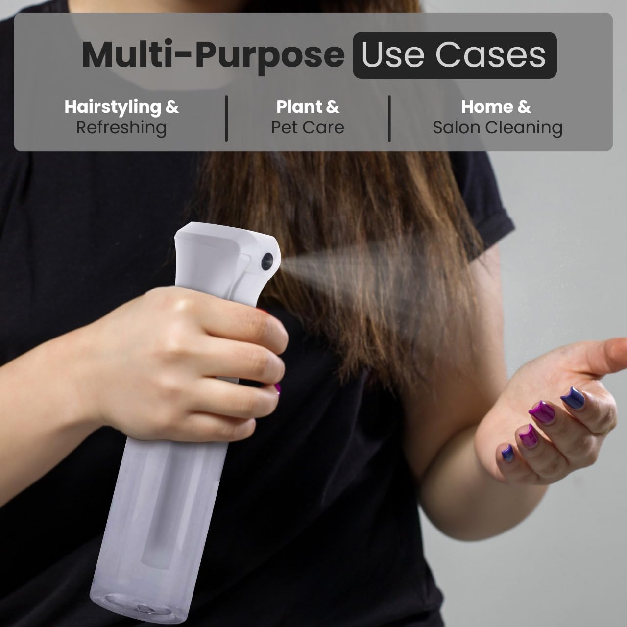 VIGOR PATH Continuous Mist Clear Spray Bottle 200ml Fine Mist for Hair Beauty and Personal Care VIGOR PATH