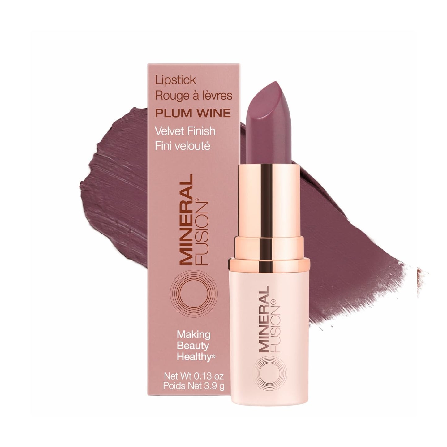 Mineral Fusion Long-Lasting Lipstick, Vivid & Smudge-Free Lip Color with Avocado Oil, Cocoa Seed Butter, Free of FD&C Dyes, Paraben and Gluten, Plum Beauty & Personal Care Mineral Fusion