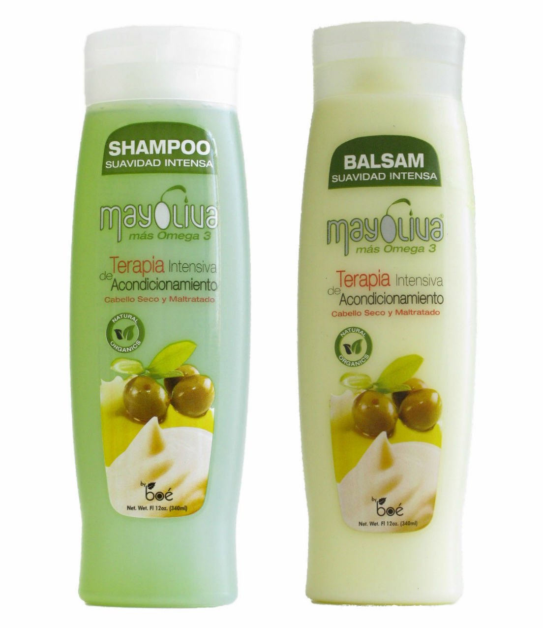 Mayoliva Mas Omega 12oz.- Shampoo & Balsam Rinse Set (Dominican Hair) Beauty & Personal Care Mayoliva