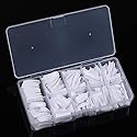 Yimart French False Nail Tips French Nail Art Tips 500pcs White French Acrylic Style Artificial False Nails Tips With Box (White) Beauty & Personal Care Yimart