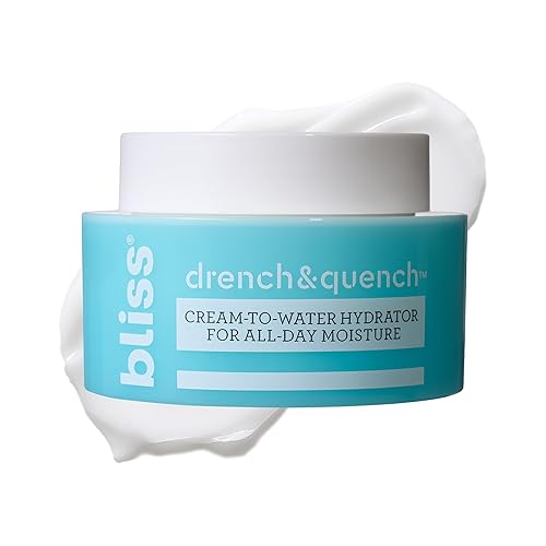 Bliss Drench & Quench Hyaluronic Acid Cream to Water Moisturizer | Lightweight Face Cream with 4 Types of Hyaluronic Acid for All Day Hydration Beauty & Personal Care Bliss