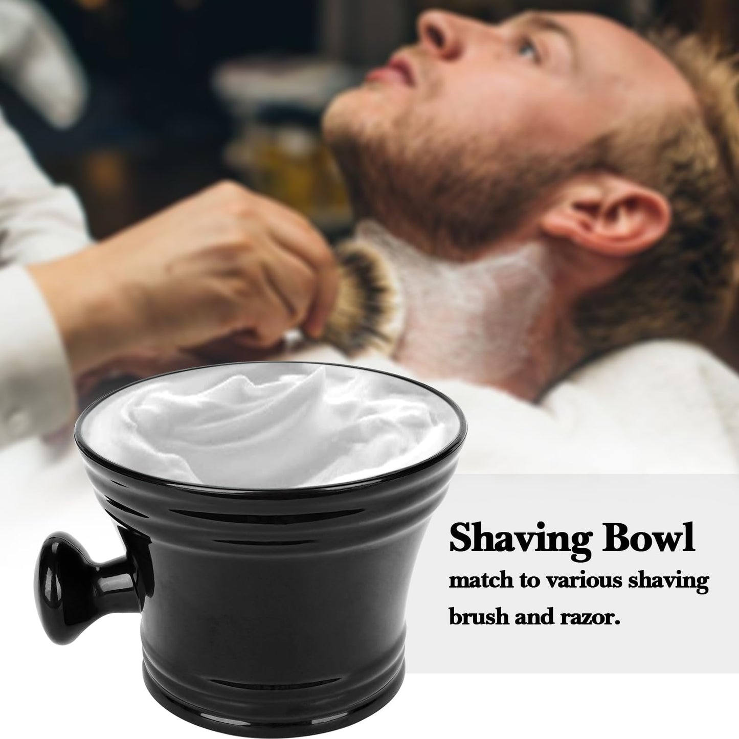 Linkidea Men Plastic Shaving Cup with Handle, Deep Size Textured Wet Shaving Cup, Traditional Wet Shaving Factory Shaving Mug (Black), RAC18-01 Beauty and Personal Care Linkidea