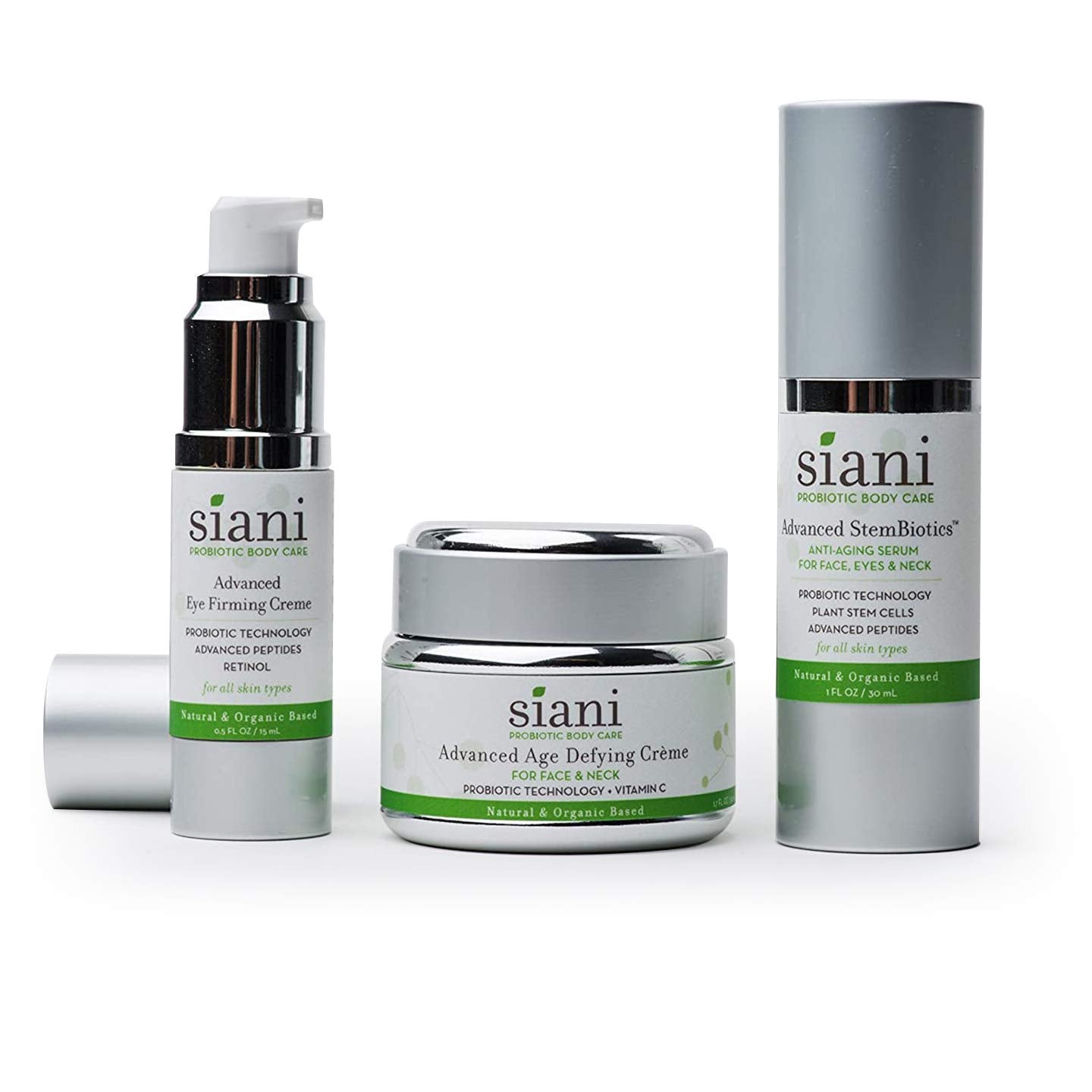 Advanced Eye Firming Creme with Botanicals, Pure Plant Oils, Organic Vitamins/Minerals, Probiotic Technology, Hyaluronic Acid, Fruit Based Glycolic Beauty & Personal Care SIANI