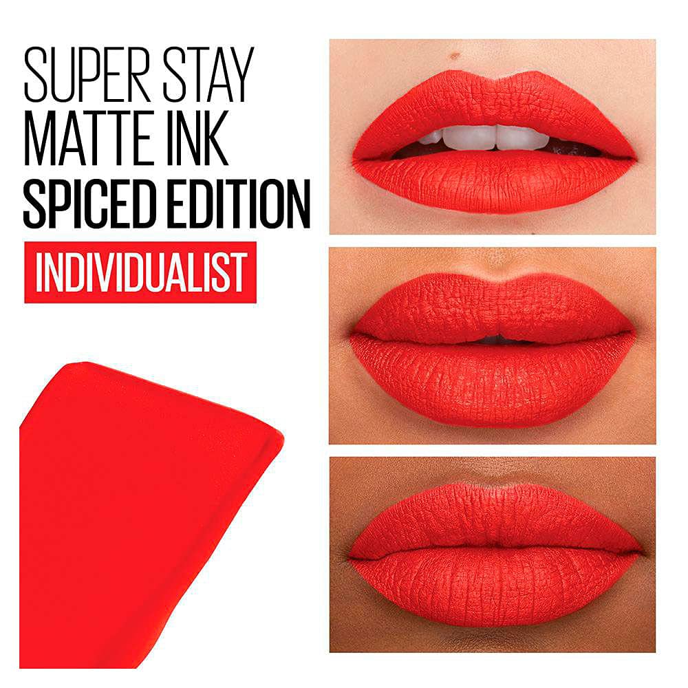 Maybelline New York SuperStay Matte Ink Liquid Lipstick, Spiced Edition, Individualist, 0.17 Ounce