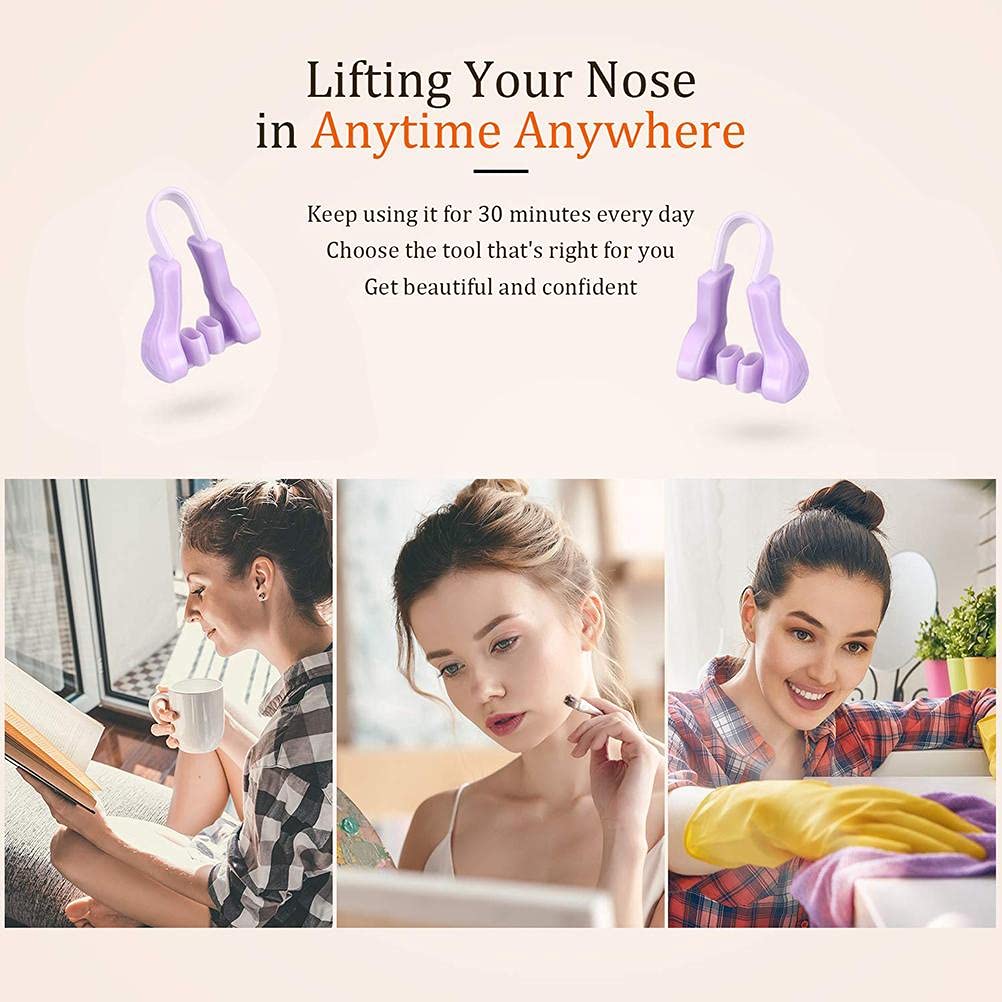 ZJchao Silicone Nose Shaper Clip, Nose Corrector Device Bridge Straightener Corrector for Rhinoplasty Shaping (Purple Nose Clip) Beauty and Personal Care ZJchao