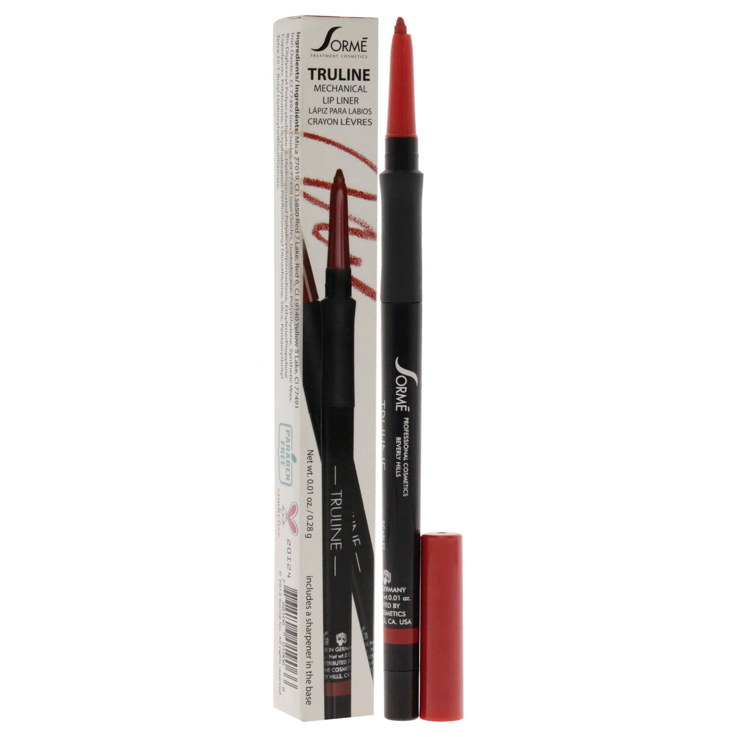 Sorme' Treatment Cosmetics Truline Mechanical Lipliner, Scarlet, 0.01 oz. Beauty & Personal Care SORMÉ
