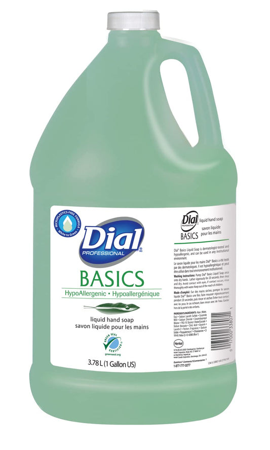 Dial Professional Basics Hypoallergenic Liquid Hand Soap, Green Seal Certified, 1 Gallon Bottle (Pack of 4) Beauty & Personal Care Dial