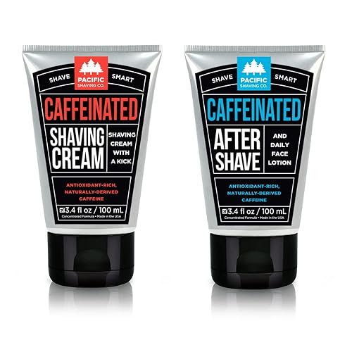 Pacific Shaving Company Caffeinated Shaving Cream & Aftershave Set - Shave Kit for Men - Antioxidant + Caffeine Enriched Shave Cream + Aftershave… Beauty & Personal Care Pacific Shaving Company