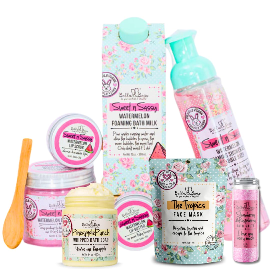 Bella & Bear Mini Mystery Box - Surprise Beauty & Bath Gift Set for Women - $60+ Value, Cruelty-Free & Vegan, Perfect Self-Care or Gift Idea (Mini Beauty and Personal Care Bella and Bear