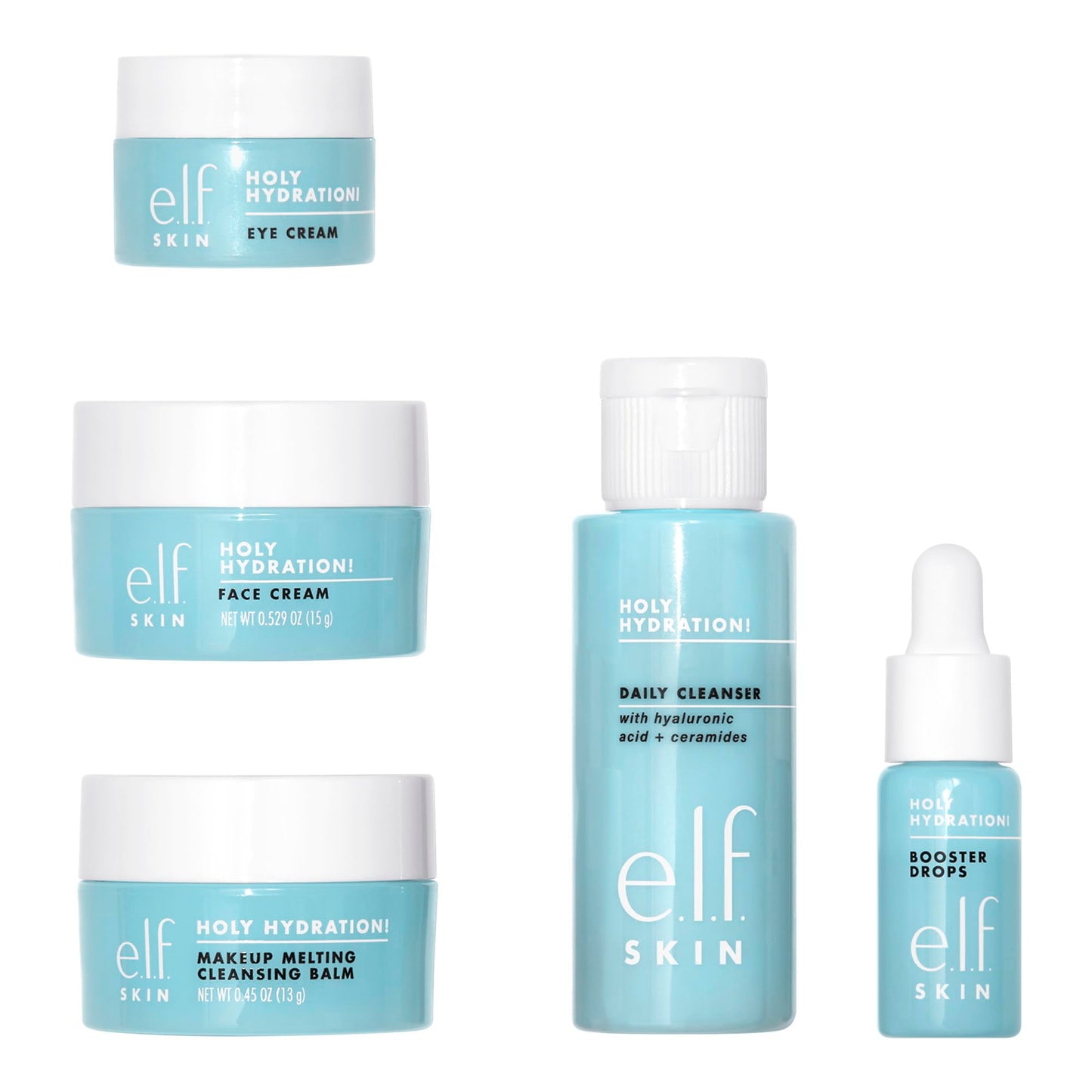 e.l.f. SKIN Holy Hydration! Hydrated Ever After Skincare Mini Kit, Cleanser, Makeup Remover, Moisturizer & Eye Cream For Hydrating Skin Beauty & Personal Care e.l.f.