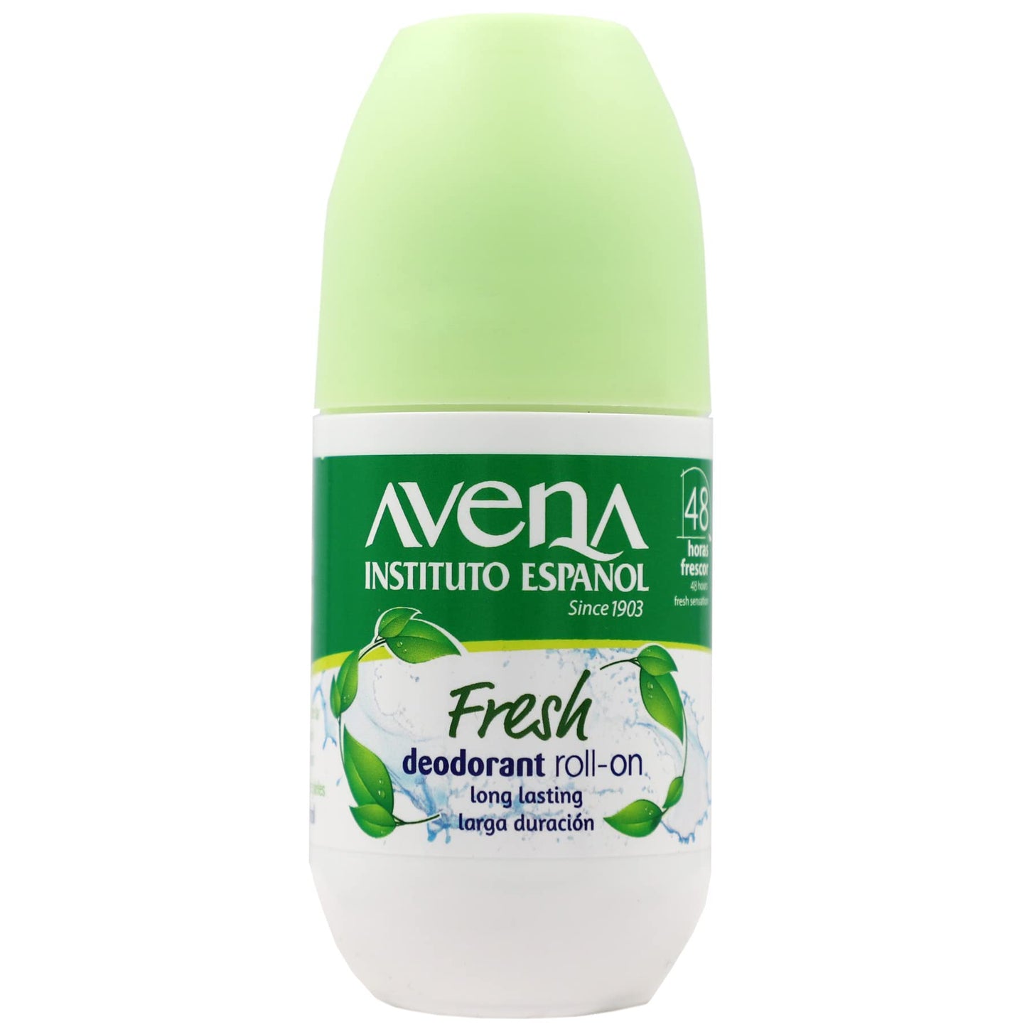 Instituto Espanol Avena Deodorant Roll-On Fresh, Anti-Perspirant, Long-Lasting, Non-Alcohol, Oat Extract, 2-Pack of 2.53 FL Oz Each Beauty and Personal Care Avena Instituto Espanol