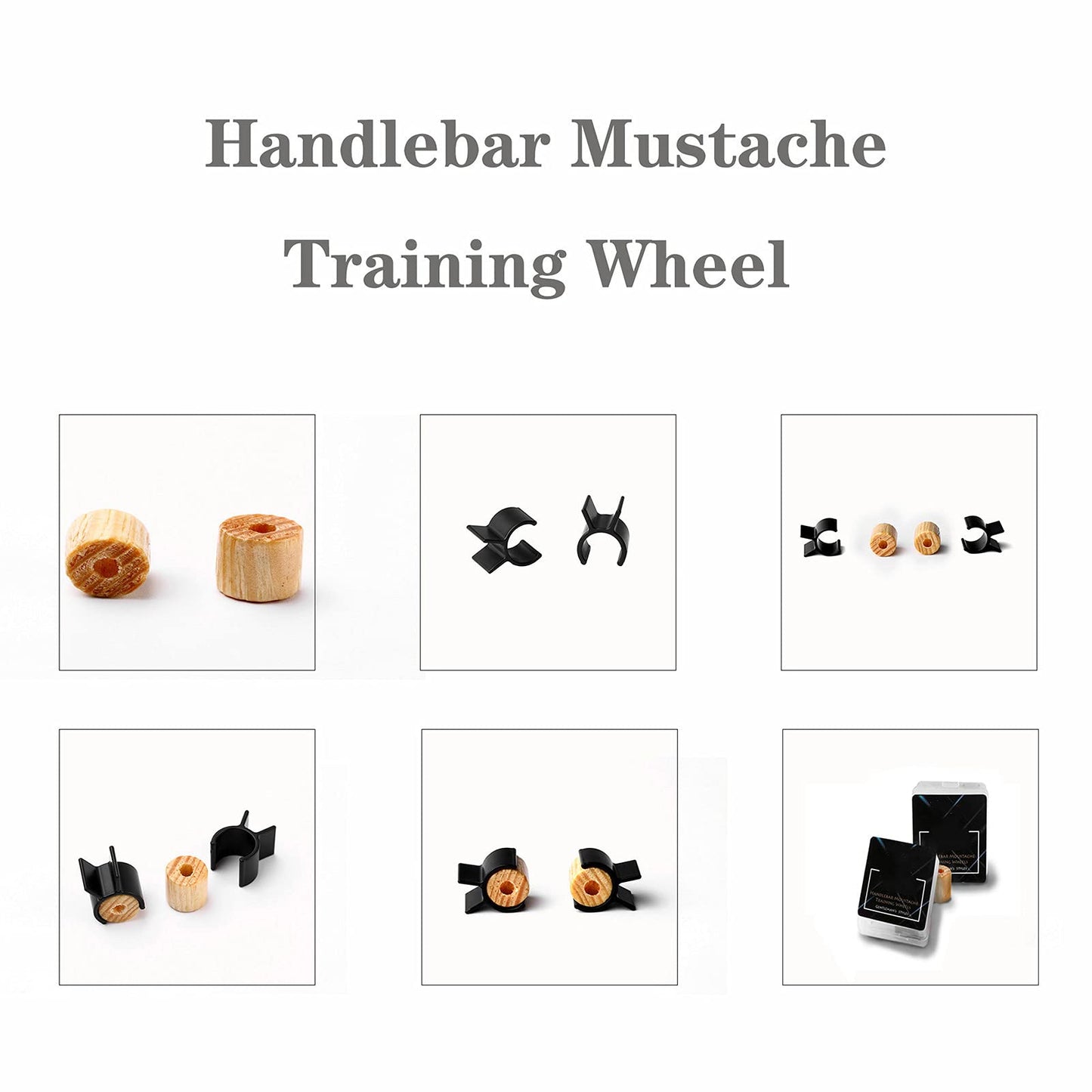 Mustache Training Wheel, 1 Pair Wood Gel Handlebar Mustache Training Mustache Shaping Wheel Beards Template Shaping Tools Mustache Styling Father Boy Beauty and Personal Care YUYTE