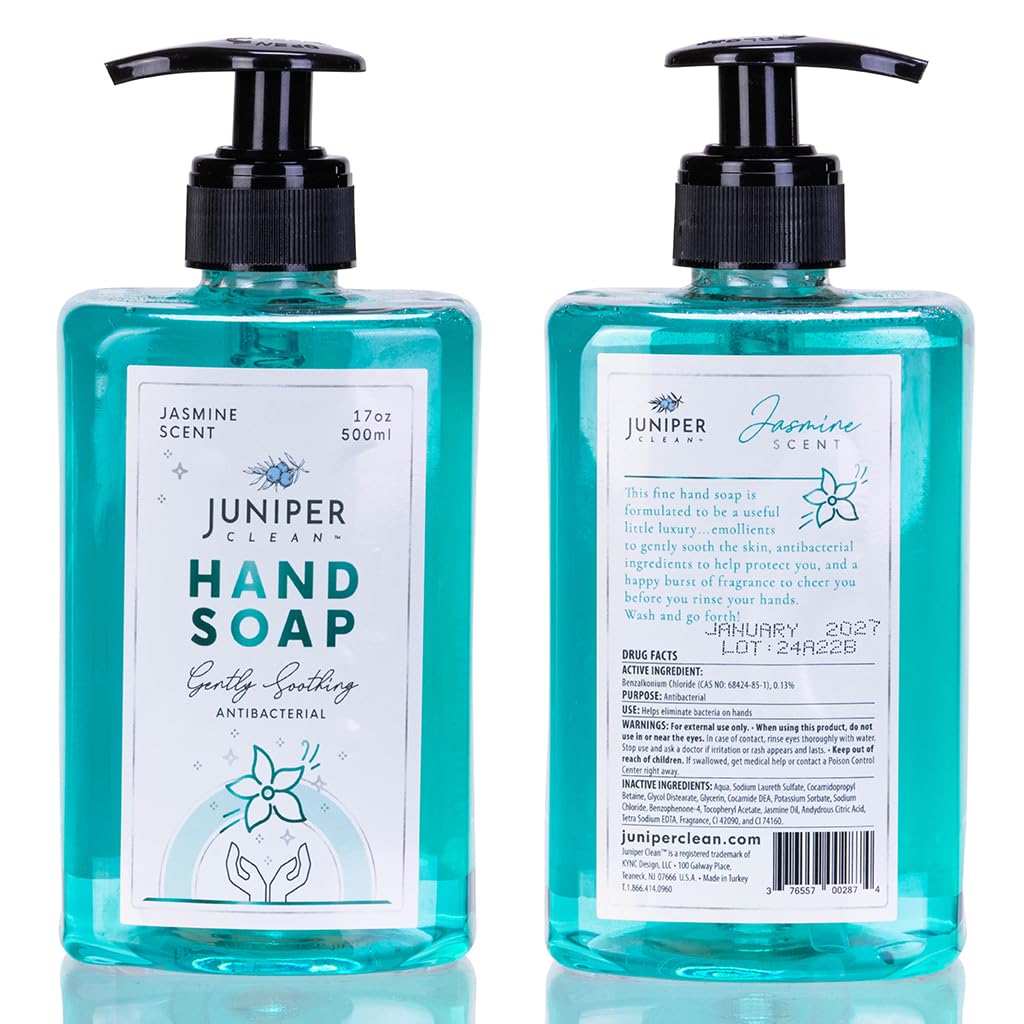 Juniper CLEAN, Antibacterial Hand Soap with Pump, Jasmine Scent, Liquid Hand Soap 17 Fl Oz (Pack of 1) Beauty & Personal Care Juniper CLEAN