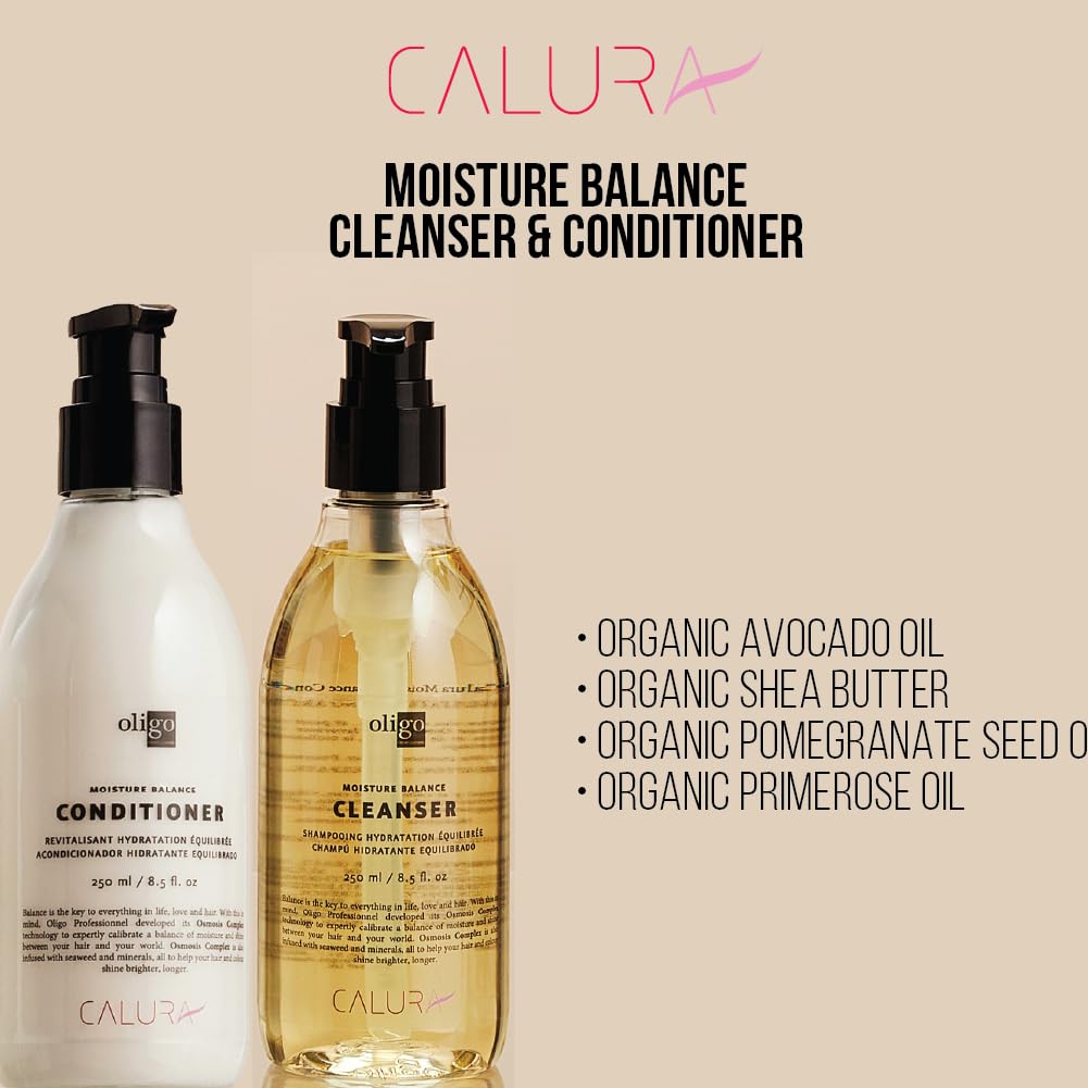 Oligo Professionnel - Calura Moisture Balance Cleanser & Conditioner - Sulfate free - Vegan - Paraben free - Color safe - Shine - Hydrating formula Beauty & Personal Care Oligo Professionnel