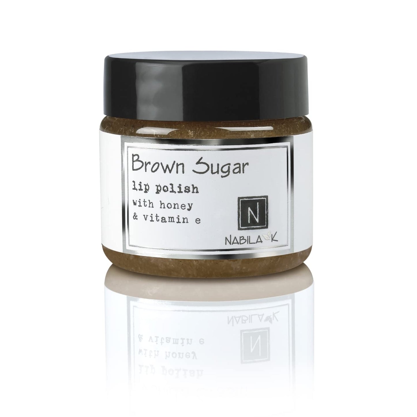 Brown Sugar Lip Polish, 1 oz by Nabila K - Hydrating Lip Exfoliator & Moisturizer with Honey and Vitamin E for Dry and Chapped Lips - Cruelty-Free Beauty and Personal Care Nabila K