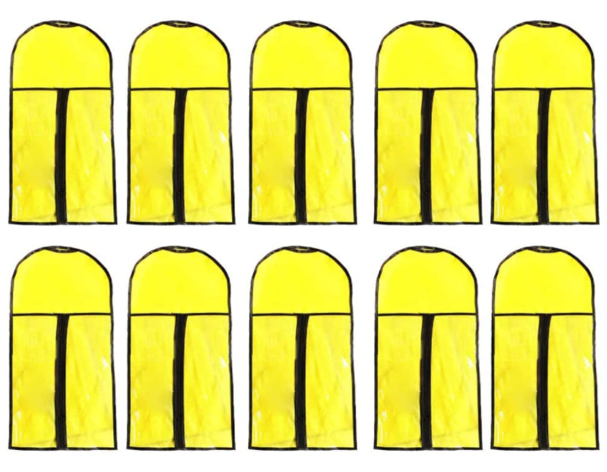 Onecen 10 Pieces Wig Hair Extension Storage Bag, Dust-Proof Wigs Pouch Organizer Protect for Professional Hair Extensions with Nylon Wig Caps(Yellow)