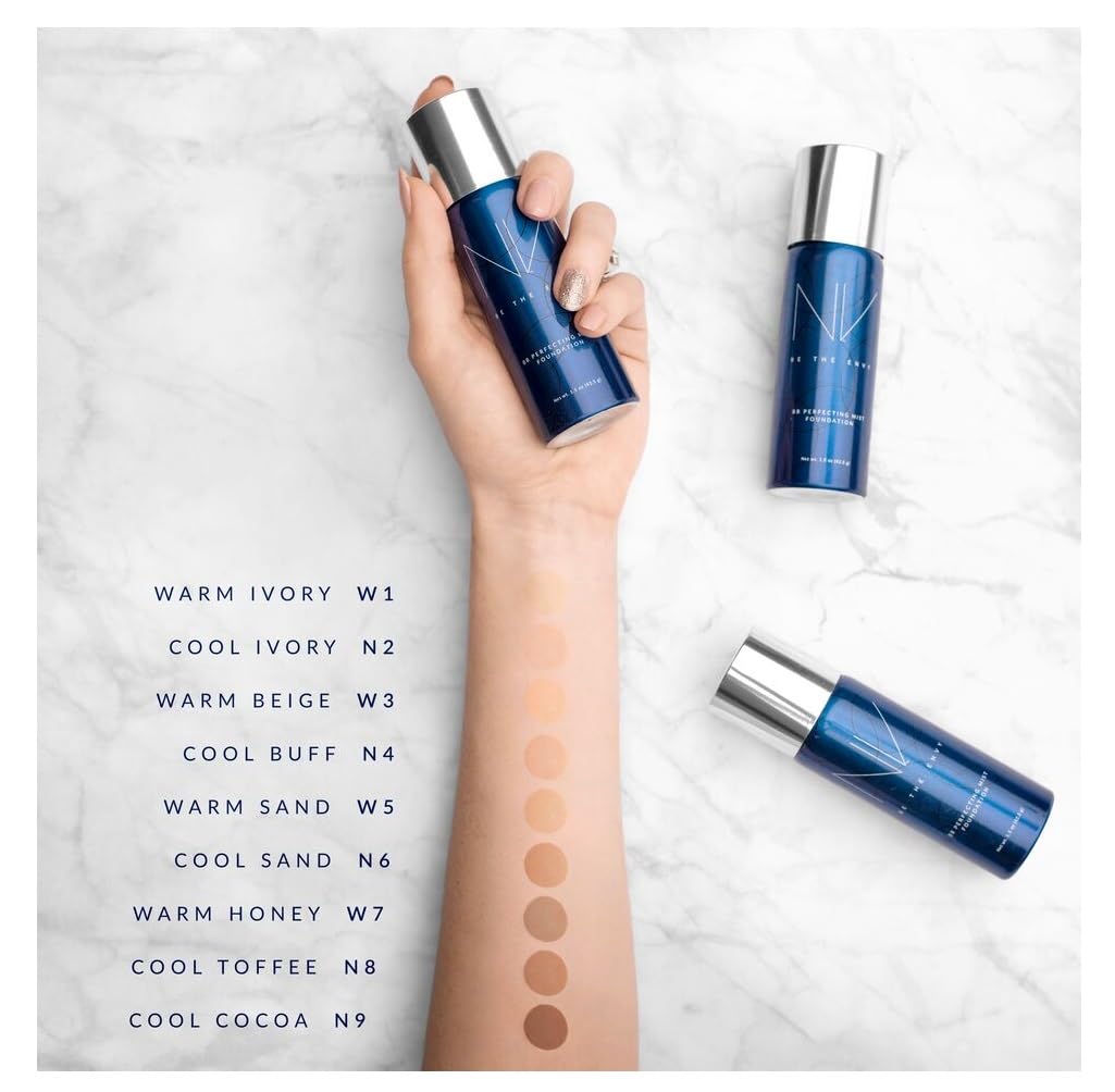 NV BB Perfecting Mist Foundation Buildable Coverage Professional Airbrush Makeup with Plant-based Stem Cell Polypeptides Beauty & Personal Care BE THE ENVY