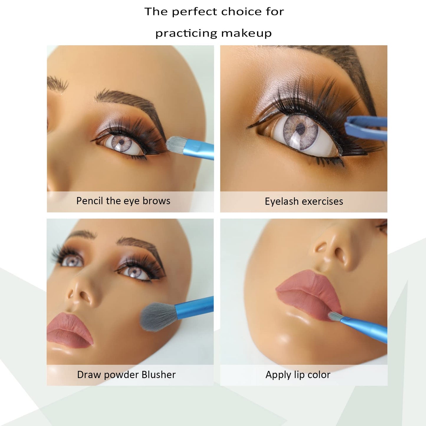 5D makeup Practice Face Board, Silicone Makeup Mannequin Face, Reusable Beginner Practice Eye Makeup Face, Eye Fake Silicone, Makeup Artist Full Face Beauty & Personal Care getpuchra